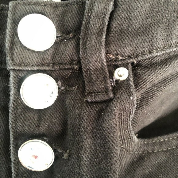 WeWoreWhat The Danielle Crystal Straight in Black Jeans Revolve NWOT $168 - Picture 4 of 7